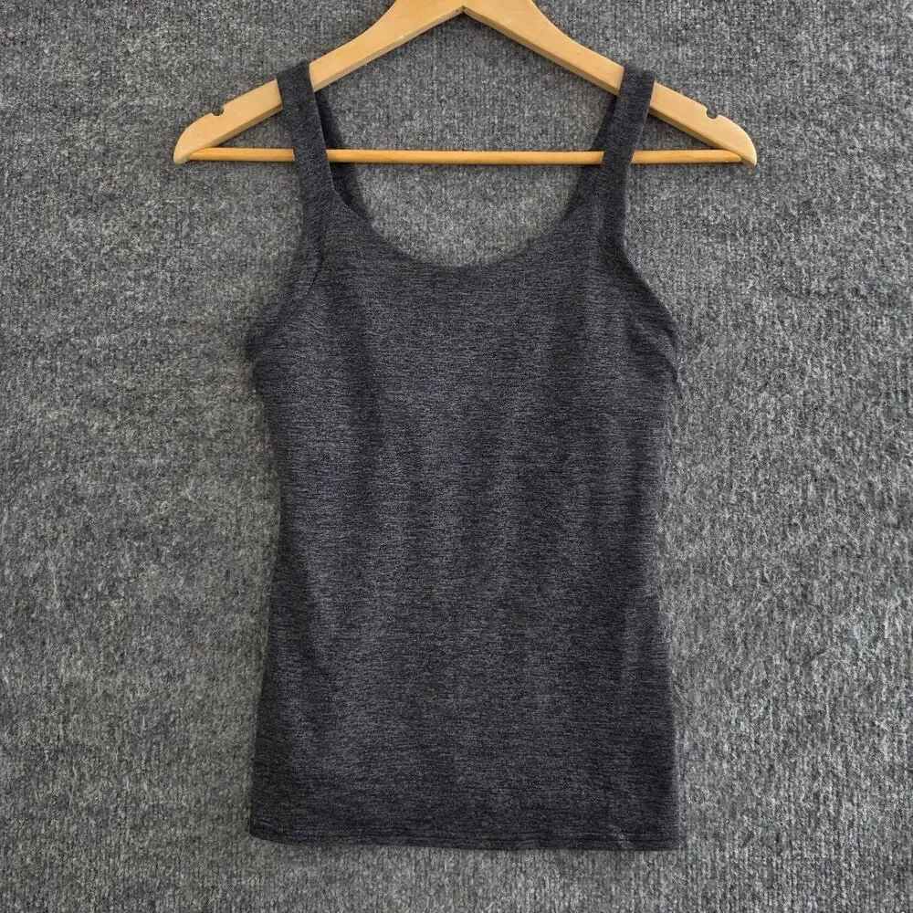 Alo Yoga Tank Women Small Alosoft Complete Gray Heather Built In Bra Yoga Pilate